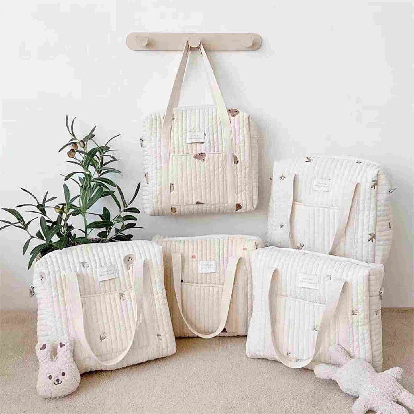 Amapola Embroidered Stroller and Diaper Bag