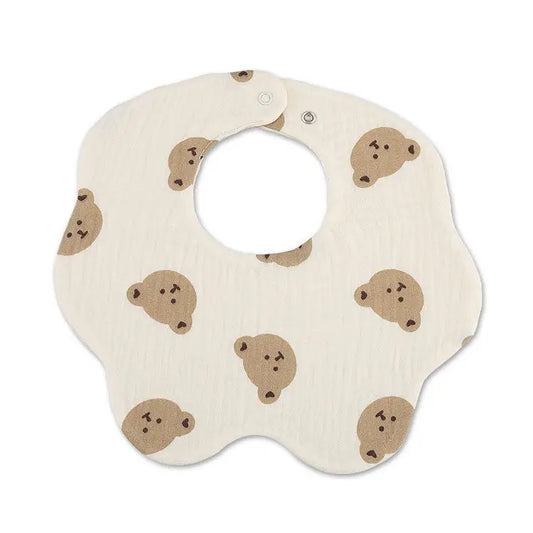 Pack of 3 Organic Cotton Baby Bibs – Bear, Hearts & Dots