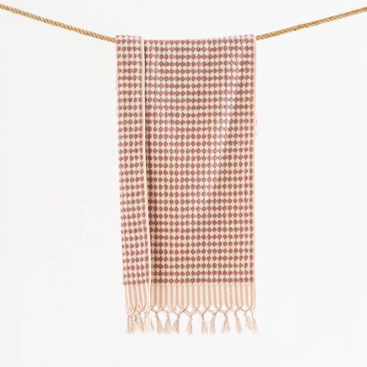 Pompom Bubble Handloomed Turkish Hand Towels: Rose