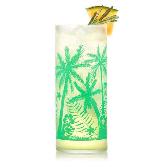 Vintage Palm Trees Cooler Glasses | Set of 4