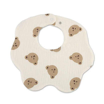 Pack of 3 Organic Cotton Baby Bibs – Bear, Hearts & Dots