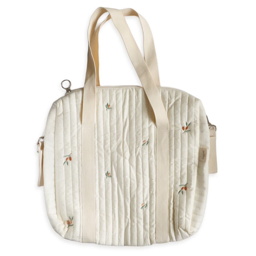 Olive Embroidered Stroller and Diaper Bag