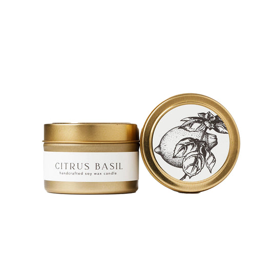 Tin Soy Candle - Citrus Basil