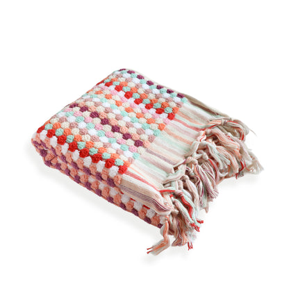 Pompom Bubble Handloomed Turkish Hand Towels: Dusky Rainbow