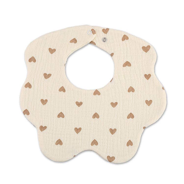 Pack of 3 Organic Cotton Baby Bibs – Bear, Hearts & Dots