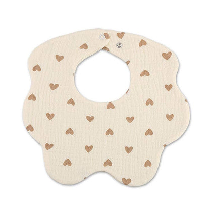 Pack of 3 Organic Cotton Baby Bibs – Bear, Hearts & Dots